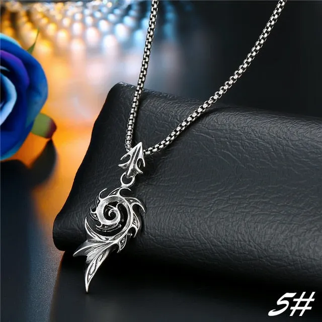 1PC  Vintage Metal Rose Cross Skeleton Necklace