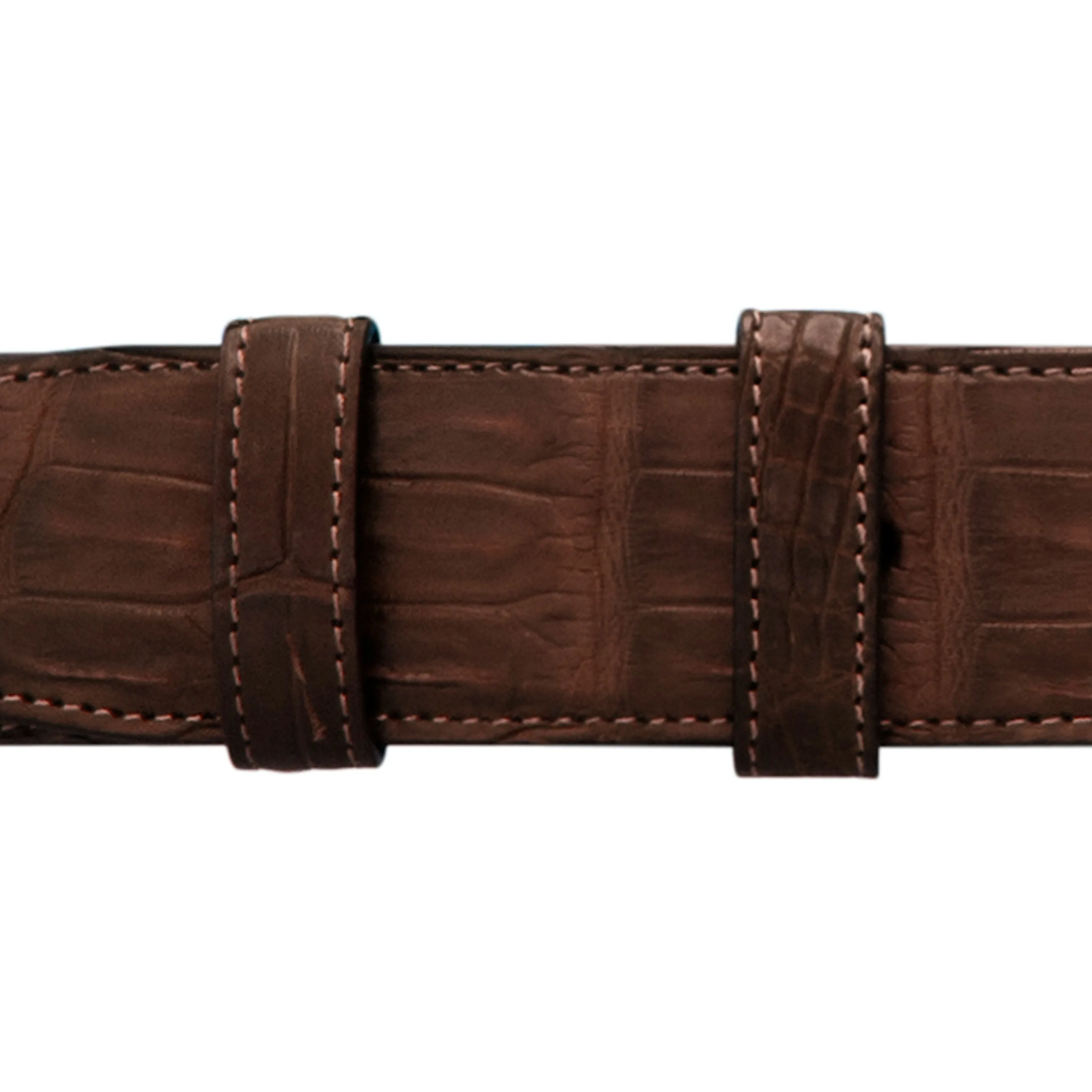 1" Cognac Classic Belt with Austin Casual Buckle in Brass