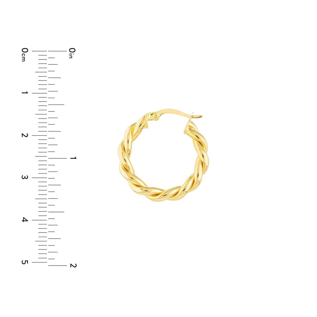 2.00mm x 15mm Braided Hoop Earrings