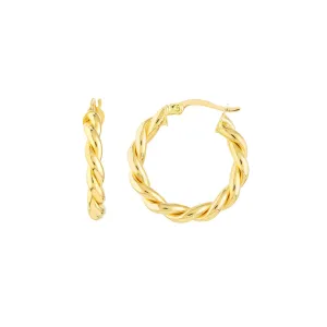 2.00mm x 15mm Braided Hoop Earrings