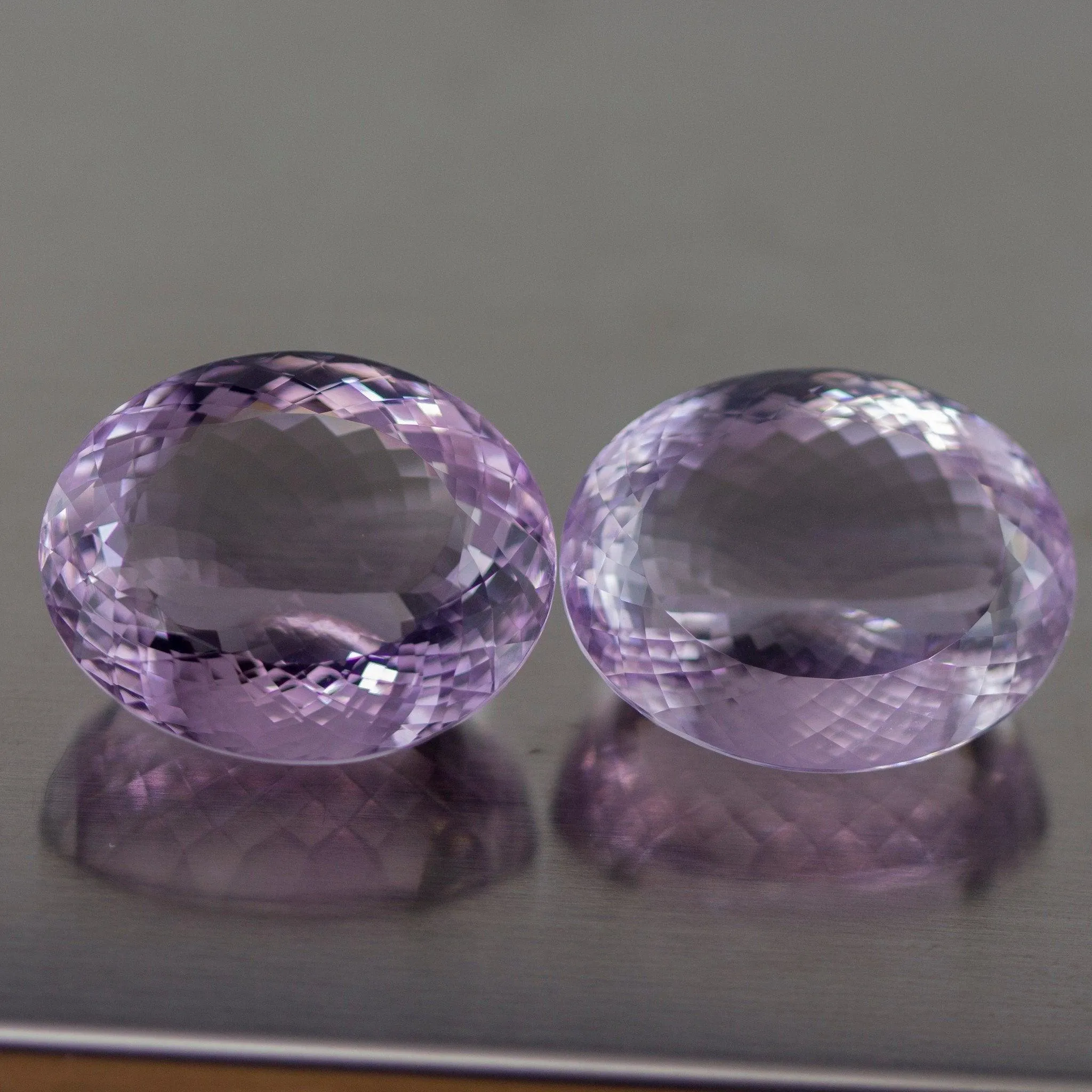 229 Cts Certified Rose De France Natural Pink Amethyst Matching Pair Loose Gemstone Pair