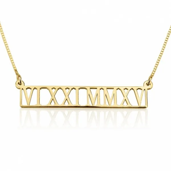 24K GOLD PLATED SAVE THE DATE NECKLACE