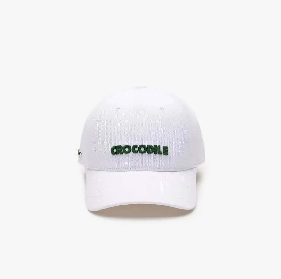 3D Embroidered Cotton Pique Baseball cap white