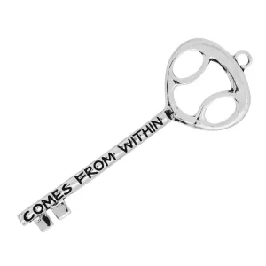 73*25mm Vintage Keys,Antique Silver Skeleton Keys,'COMES FROM WITHIN' Key Pendant,Charm Necklace Jewelry,sold 10pcs/lot