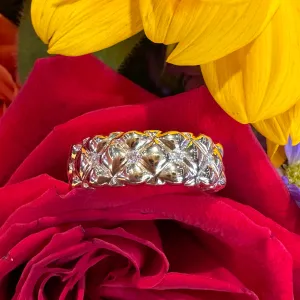 A. Jaffe Diamond Quilted Wide Band 14K Yellow Gold Ring FR3188/18