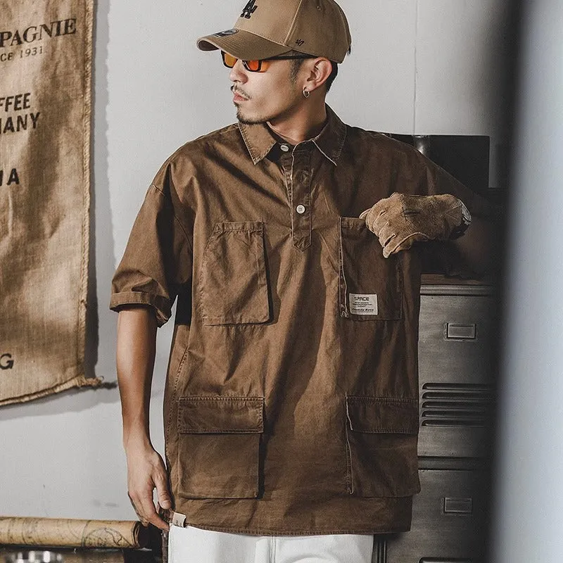 American Heavy Retro Washed Old Tough Hunting Shirt