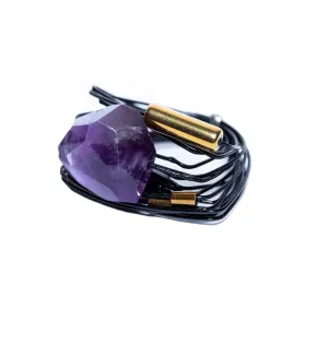 Amethyst  Bar Wire Ring