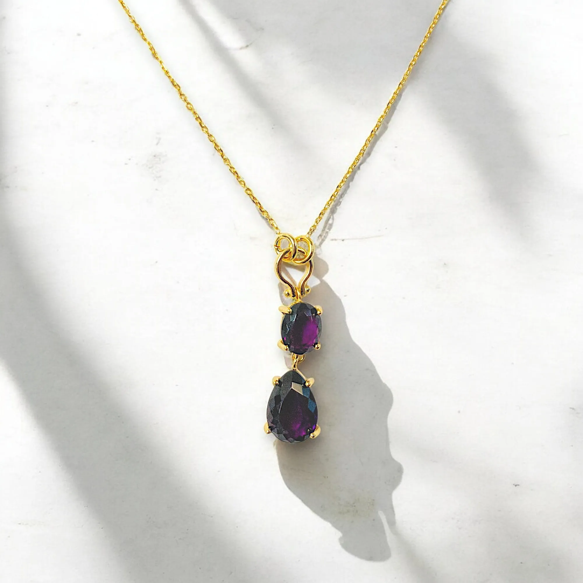 Amethyst Double Drop Necklace