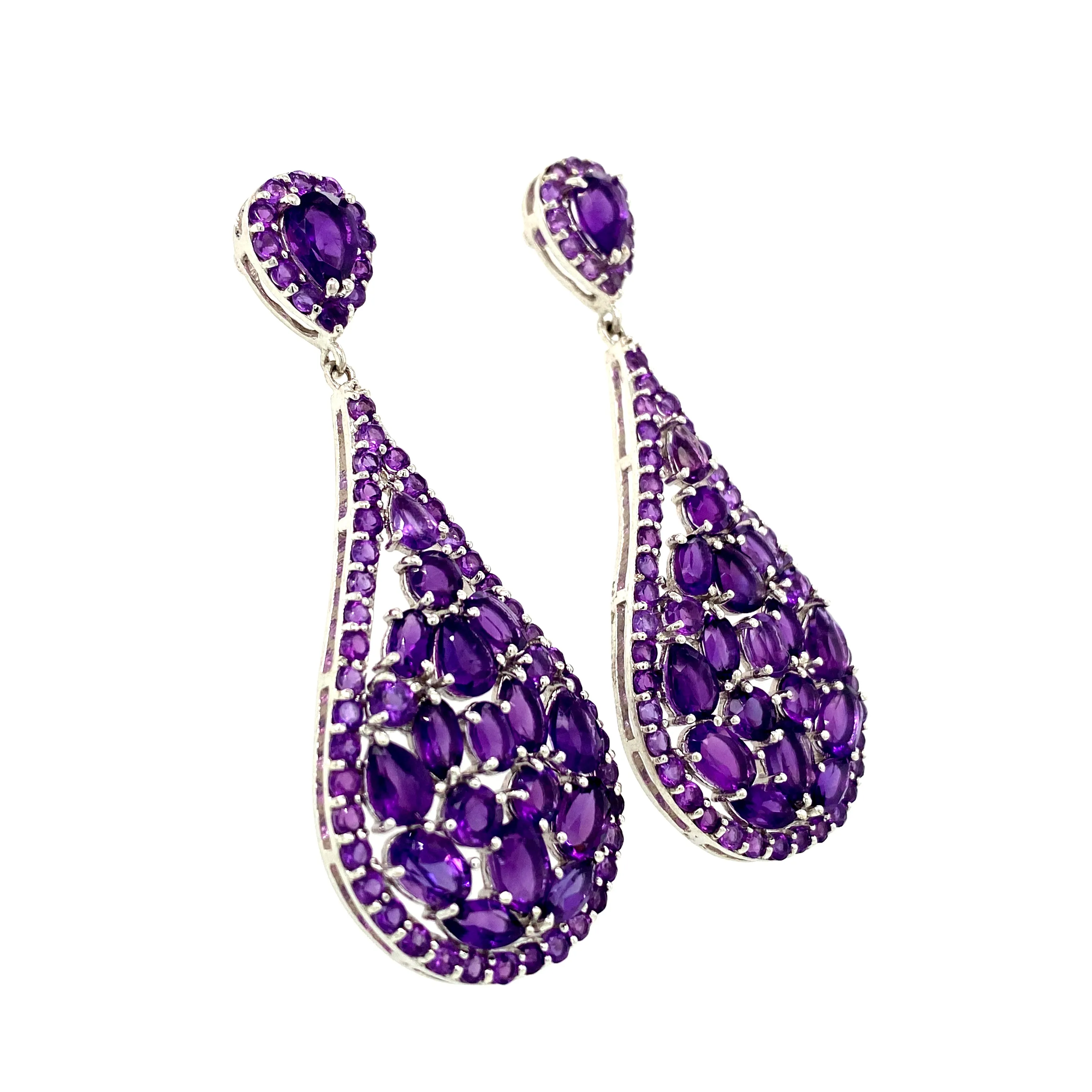 Amethyst Earring in .925 Sterling Silver - KST 56788