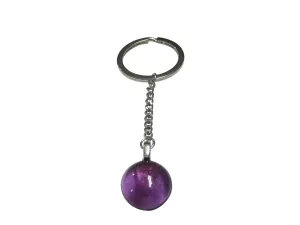 Amethyst Gemstone Pendant Keychain