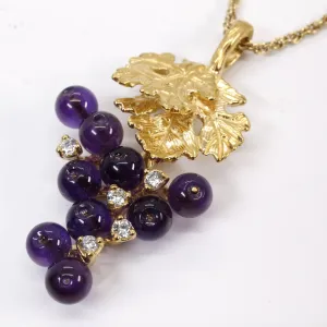 Amethyst Grape Cluster Necklace made in 14kt Gold Vermeil with CZ Gemstones