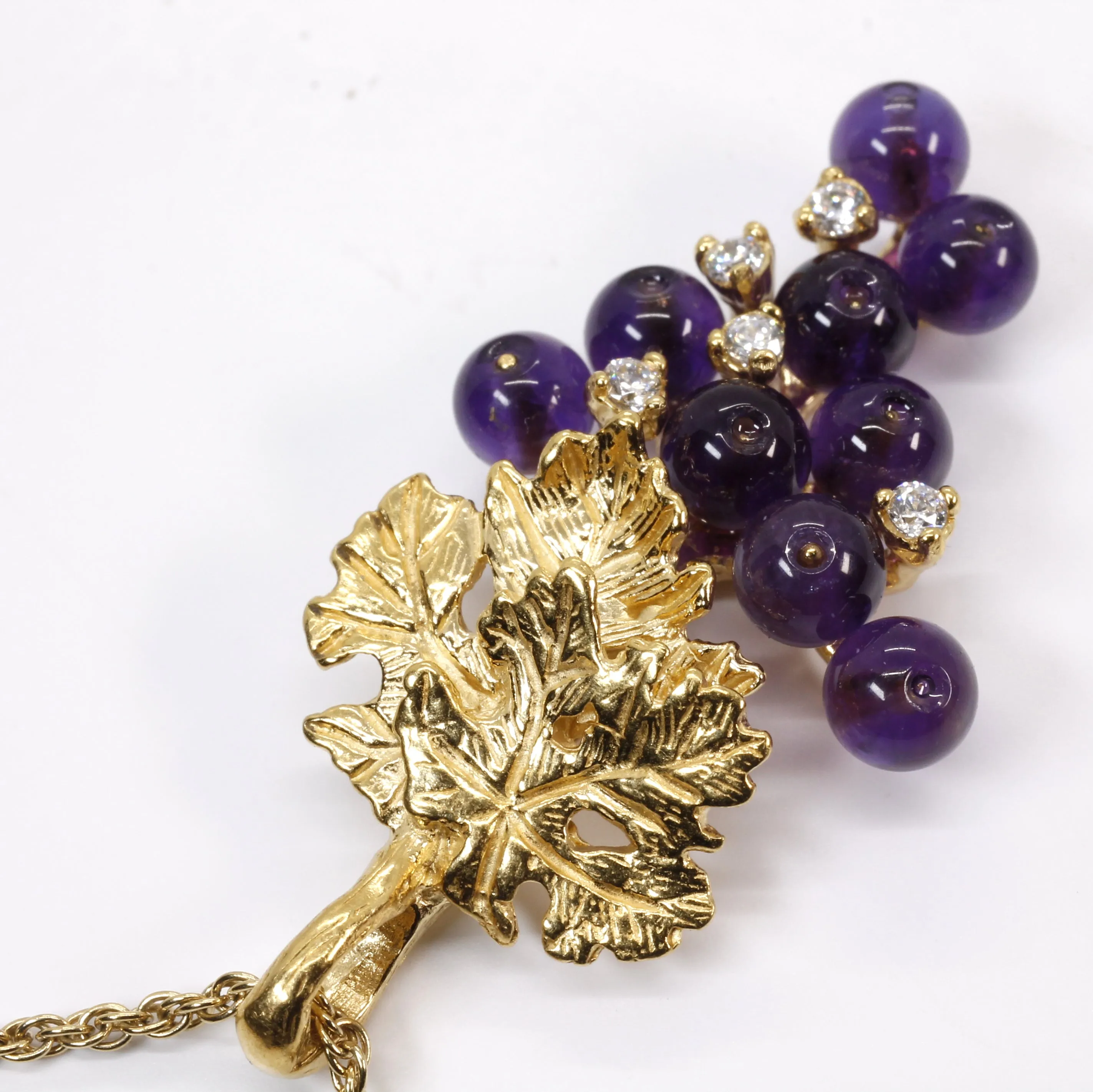 Amethyst Grape Cluster Necklace made in 14kt Gold Vermeil with CZ Gemstones
