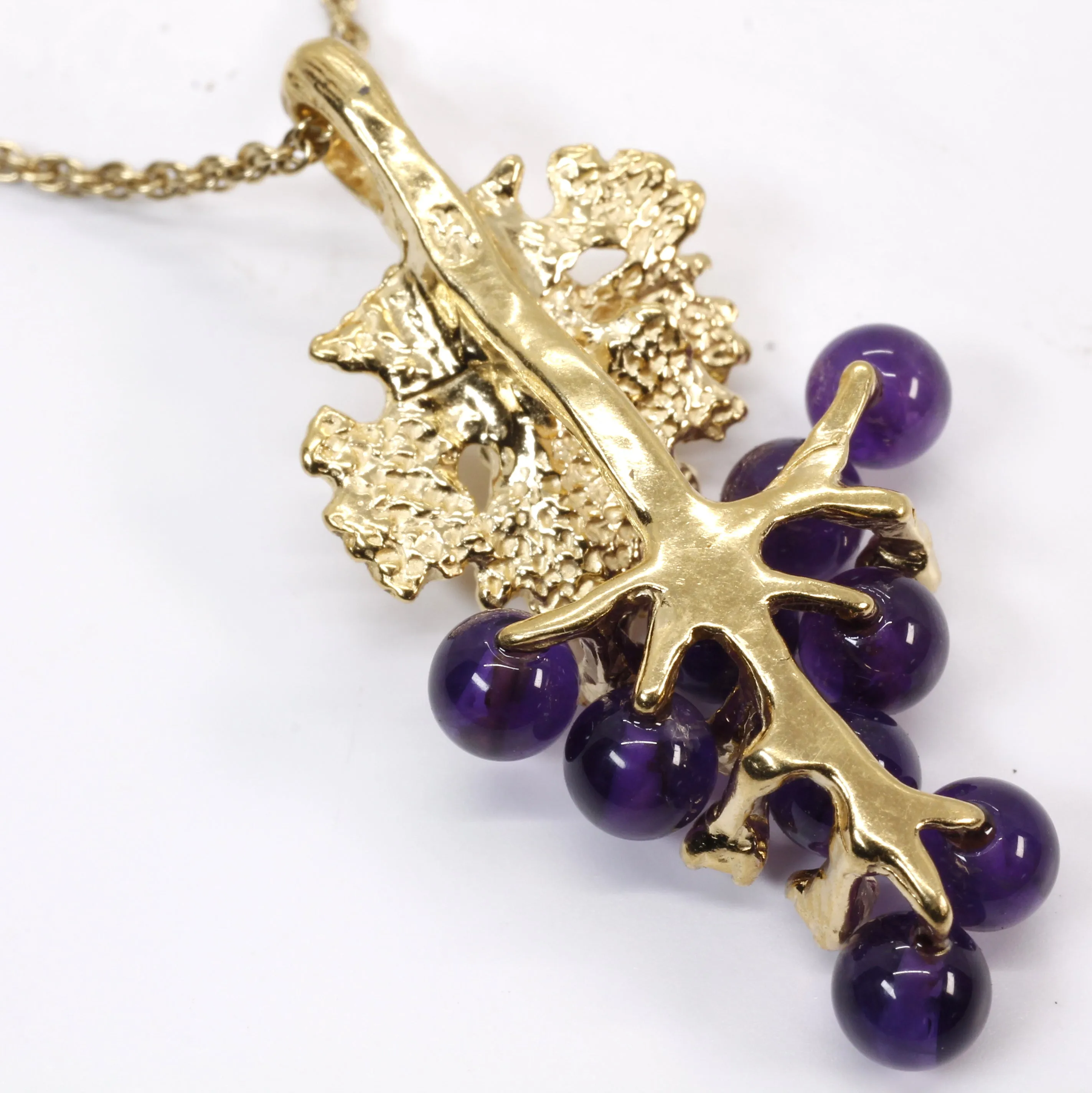 Amethyst Grape Cluster Necklace made in 14kt Gold Vermeil with CZ Gemstones