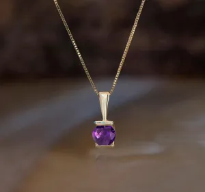 Amethyst necklace gold