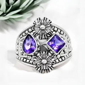 Amethyst Solid 925 Sterling Silver Ring 10