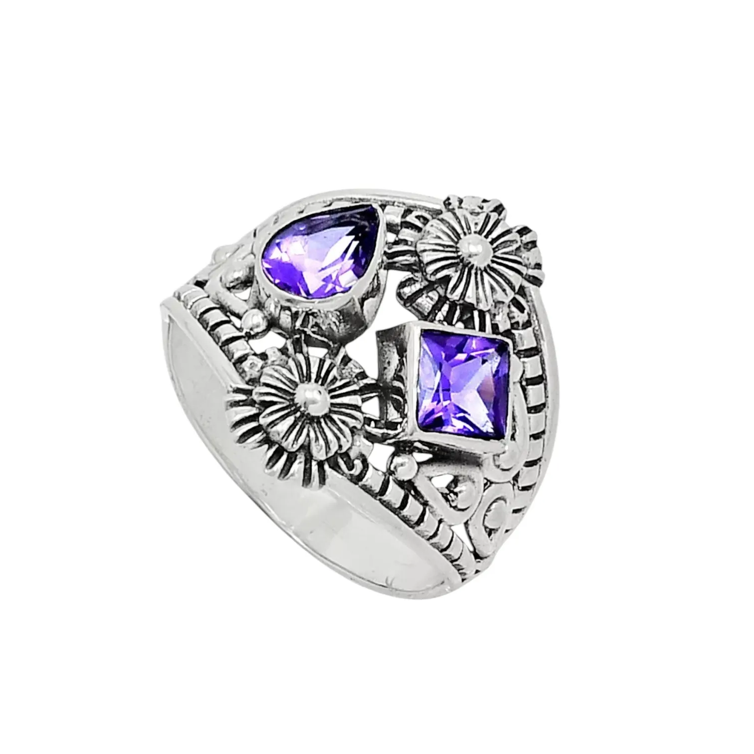 Amethyst Solid 925 Sterling Silver Ring 10