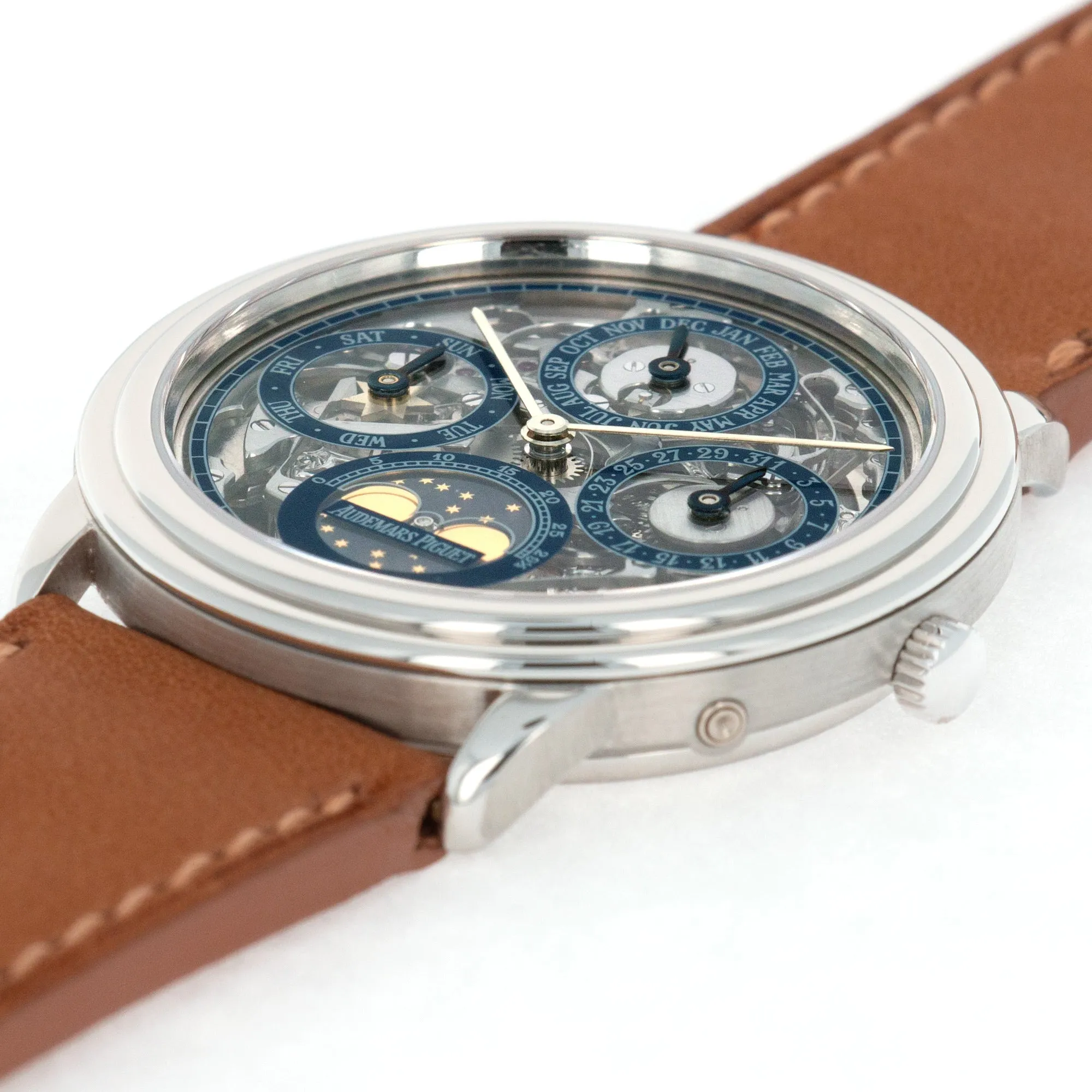 Audemars Piguet Platinum Skeleton Quantieme Perpetual Calendar Watch