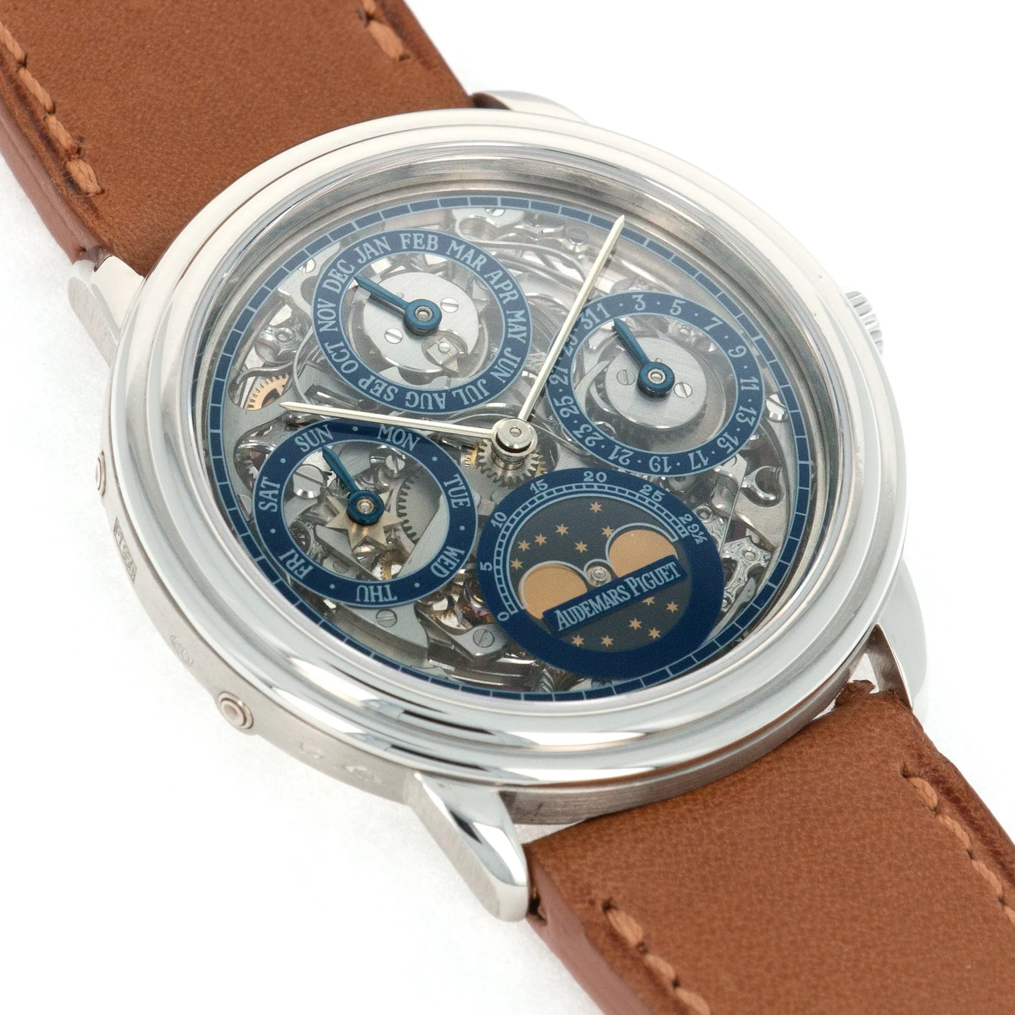Audemars Piguet Platinum Skeleton Quantieme Perpetual Calendar Watch