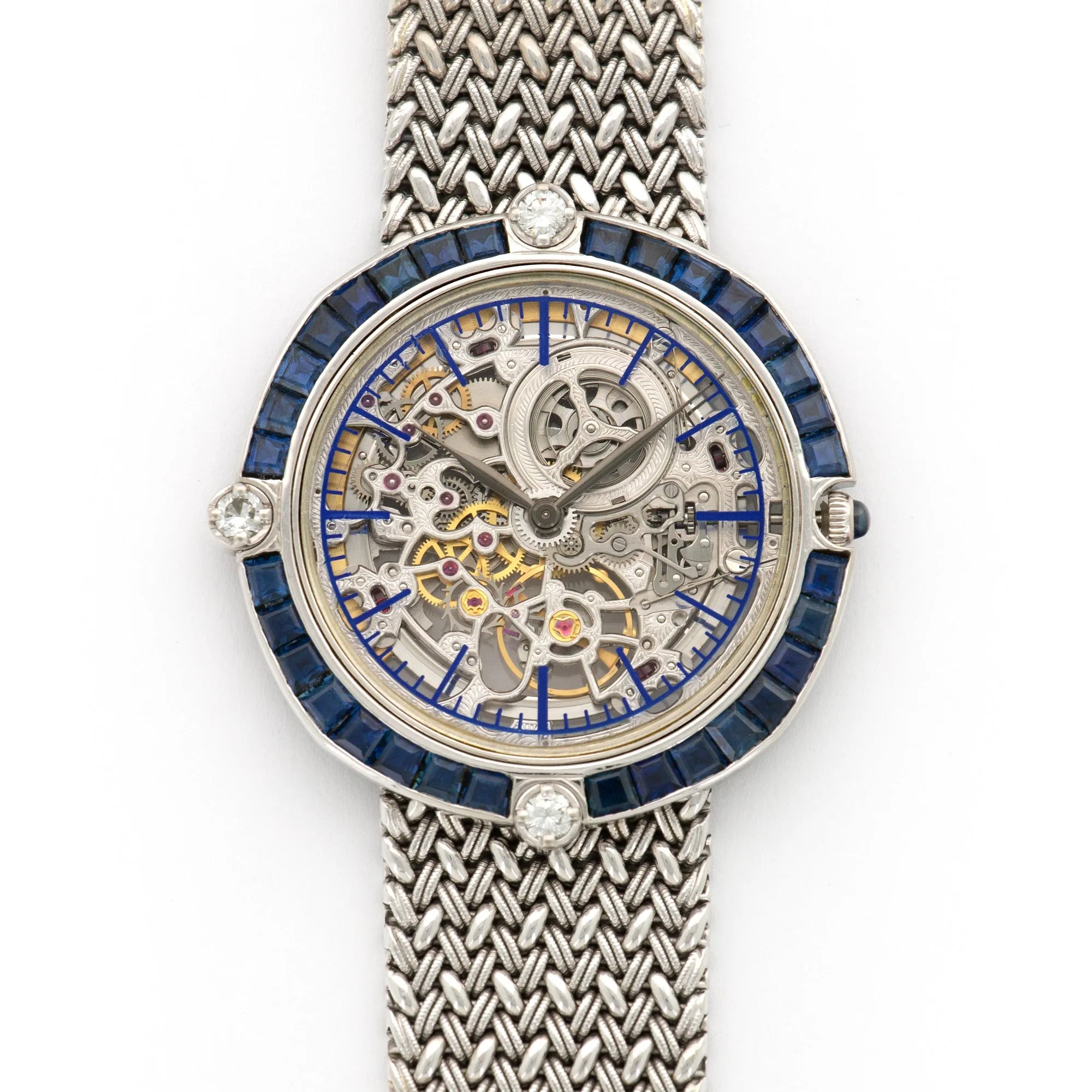 Audemars Piguet White Gold Oversized Skeleton Sapphire & Diamond Watch