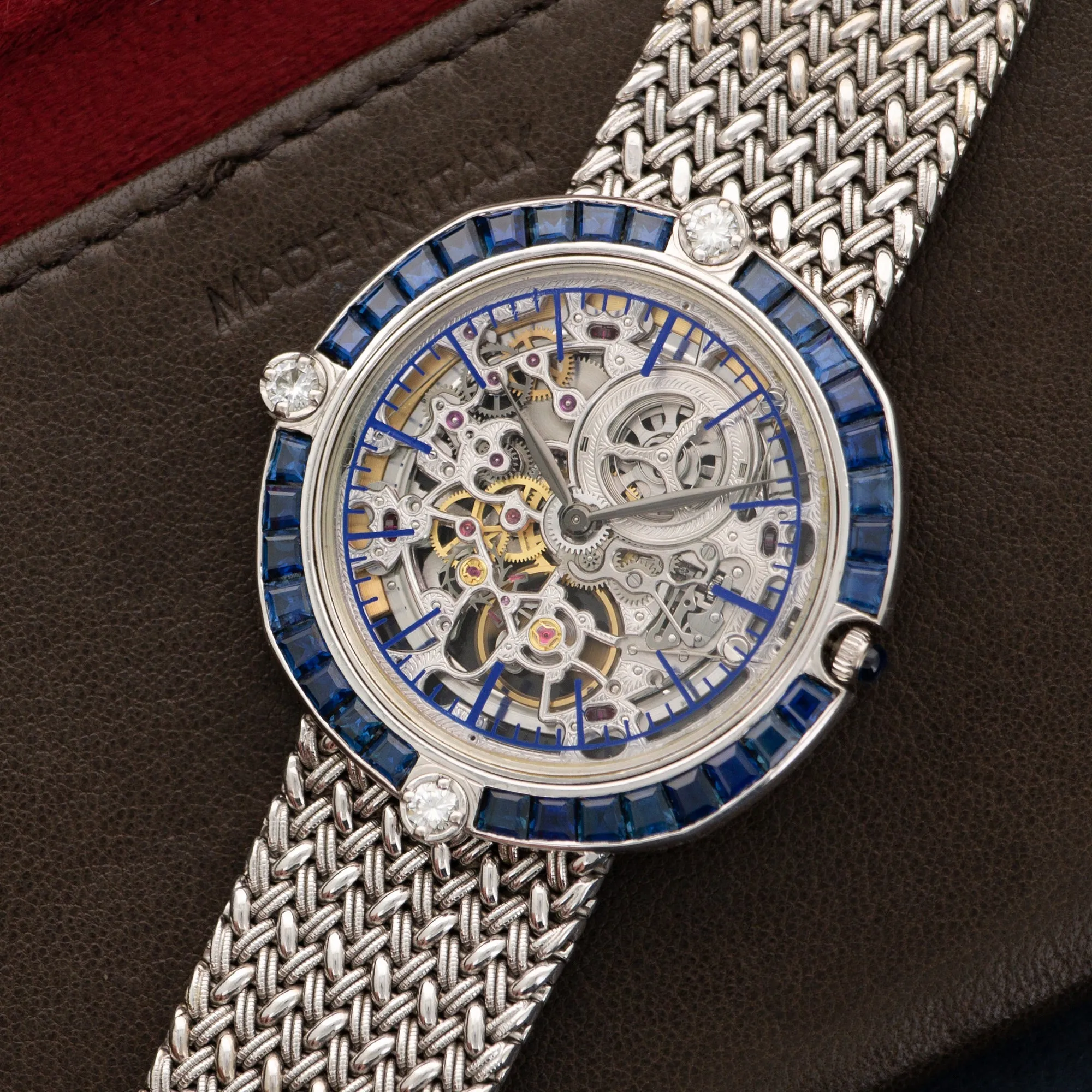 Audemars Piguet White Gold Oversized Skeleton Sapphire & Diamond Watch