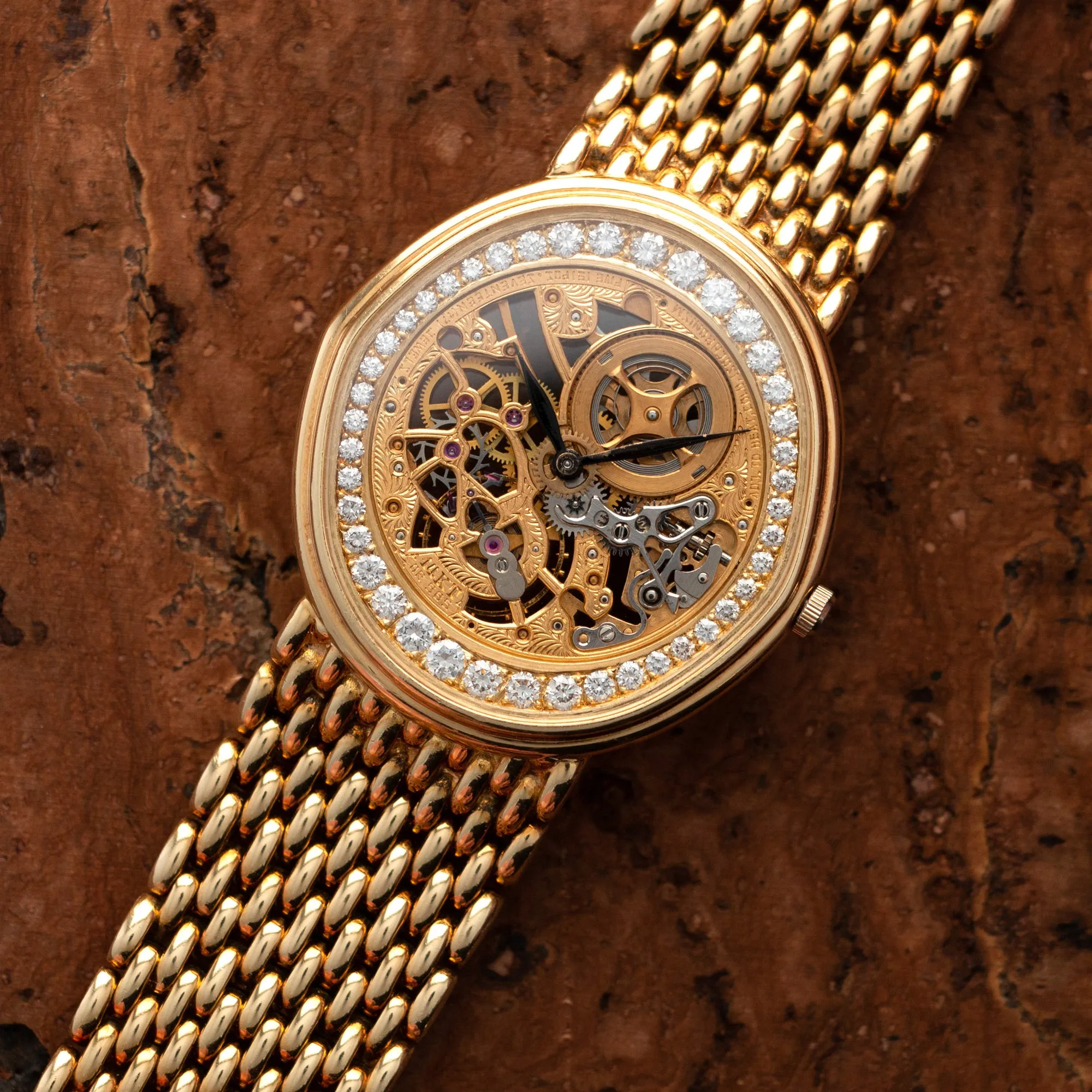 Audemars Piguet Yellow Gold and Diamond Skeleton Watch