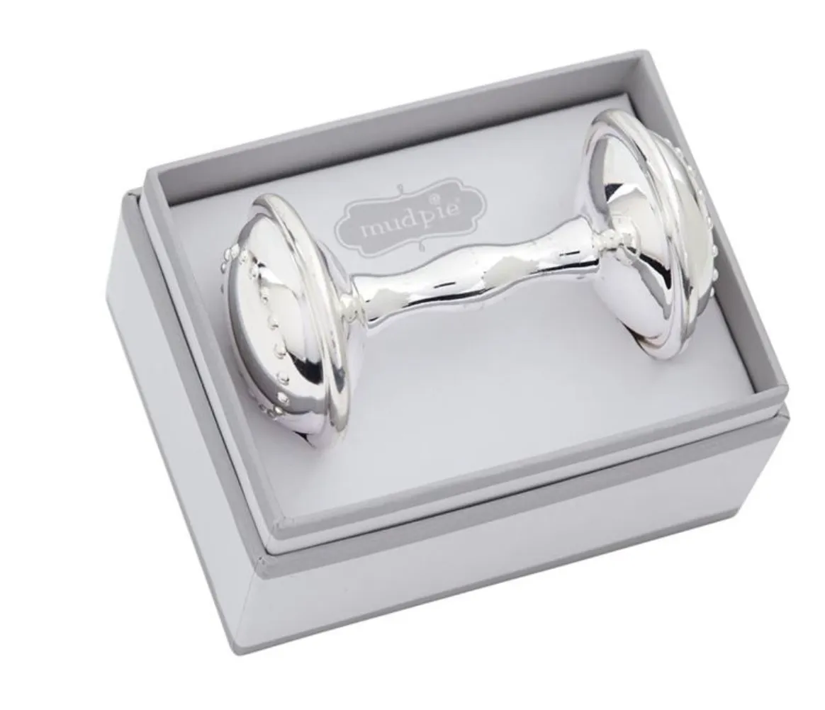 Baby Rattle Silver Plate