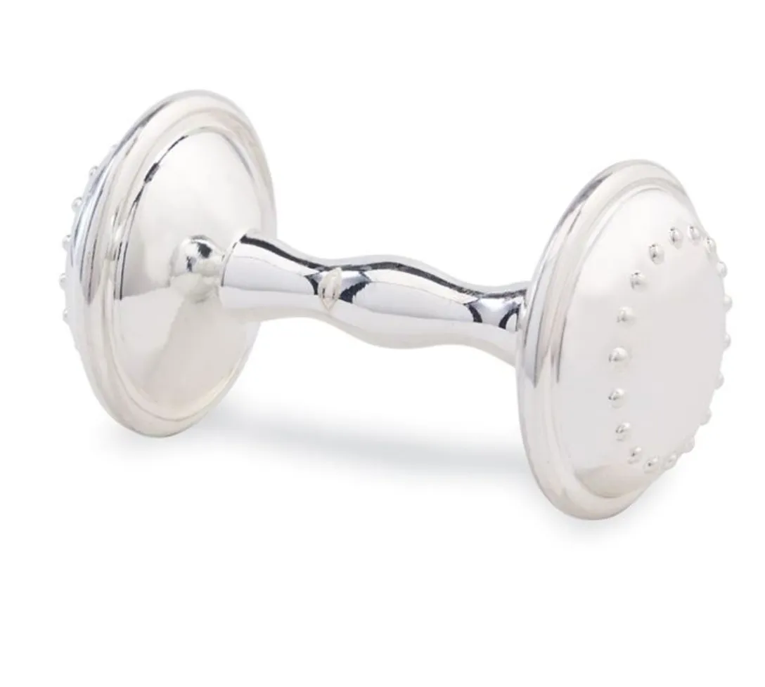 Baby Rattle Silver Plate