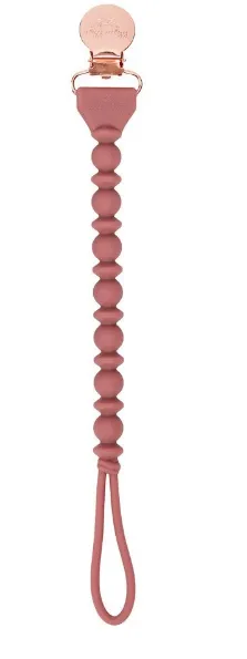 Baby's Itzy Ritzy BPA free silicone pacifier strap with metal clip - in Navy blue, Mint green, Blush pink or rose pink