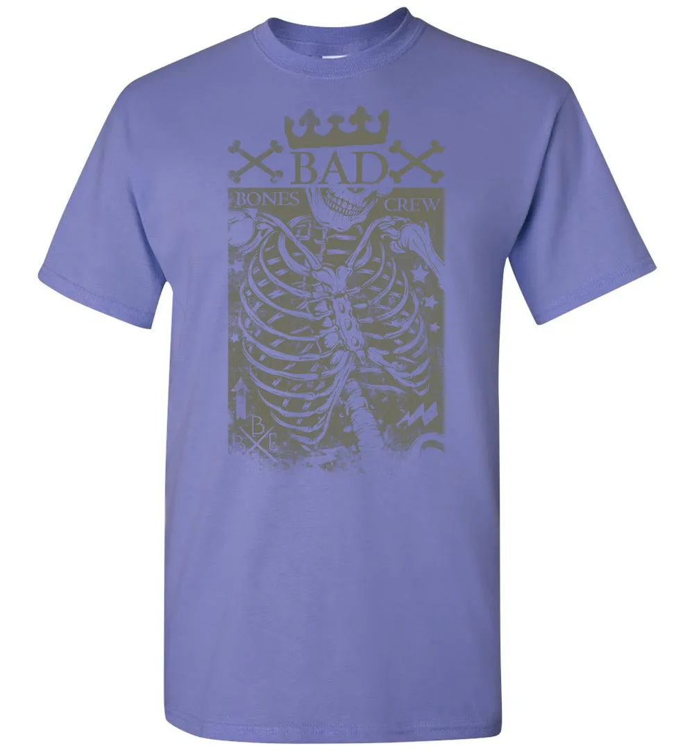 Bad Bones Crew Tshirt - Skull Crossbones Skeleton Creepy Pop Culture Tee