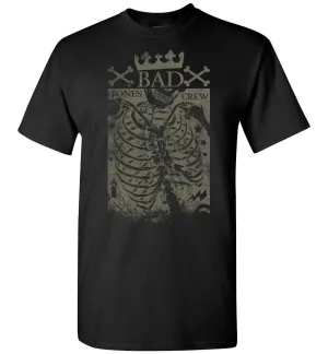 Bad Bones Crew Tshirt - Skull Crossbones Skeleton Creepy Pop Culture Tee