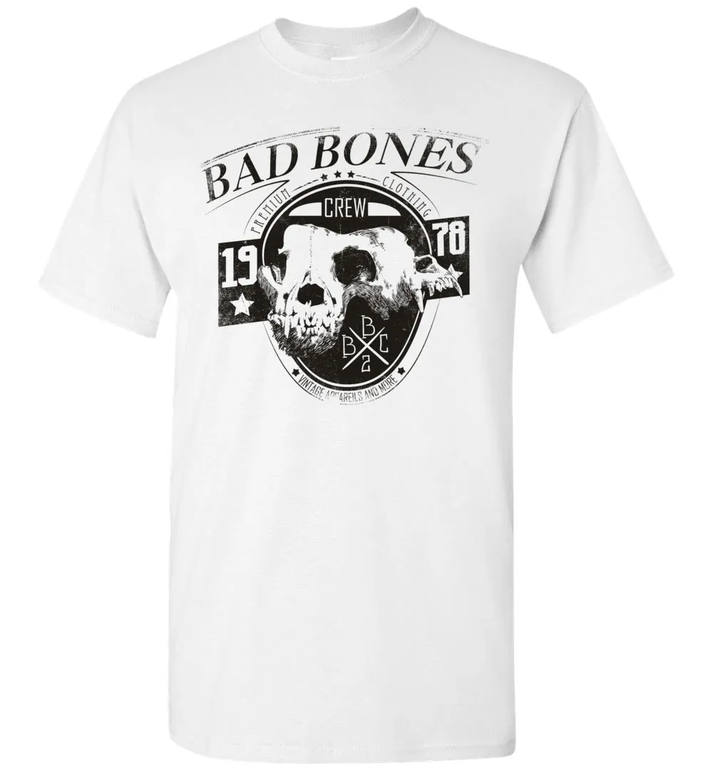 Bad Bones Crew Vintage Apparel 1978 Skull Shirt - Pop Culture Creepy Distressed Tshirt