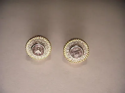 Beautiful Estate 14K White Gold Pink Solitaire Amethyst Diamond Stud Earrings