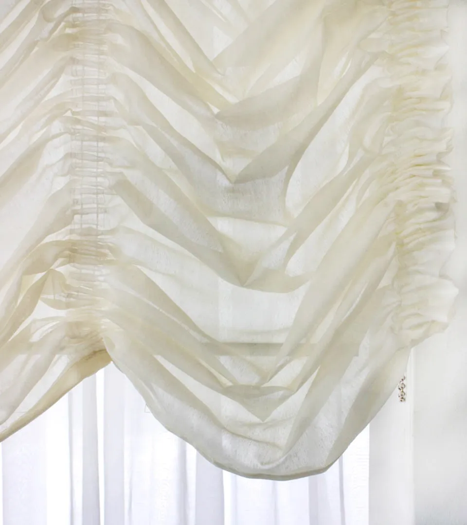 Beige Cream Voile Austrian Sheer Shades
