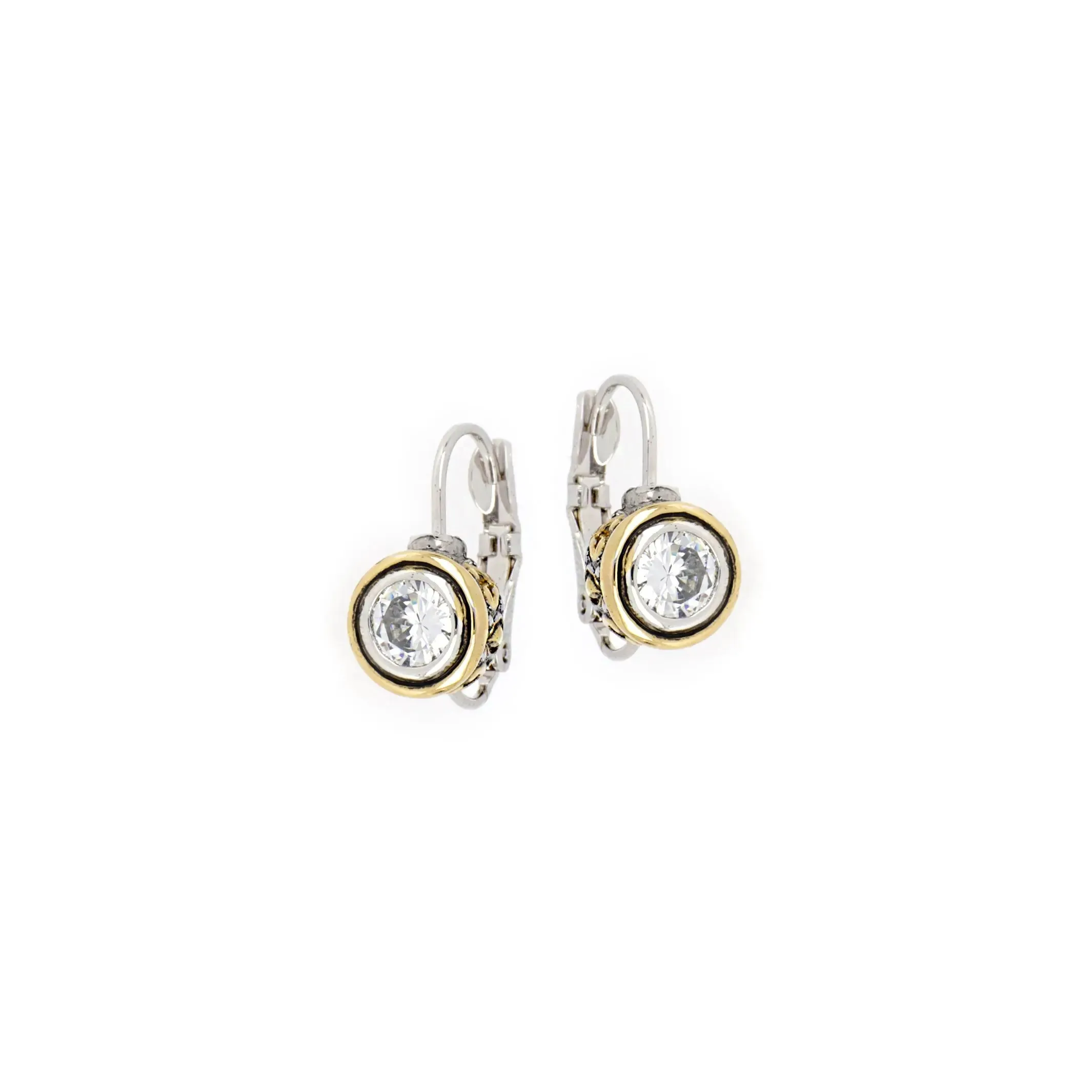 Beijos Collection - Cubic Zirconia Bezel Set Earrings