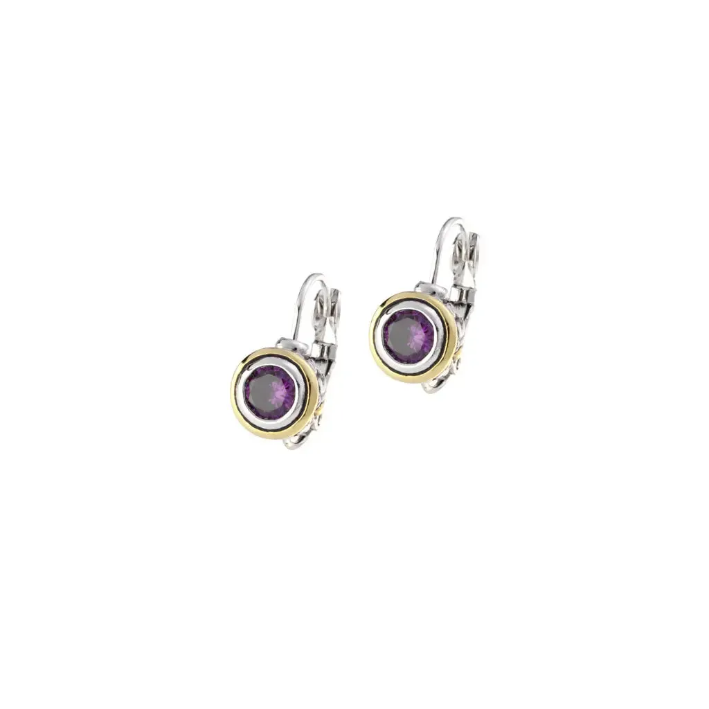 Beijos Collection - Cubic Zirconia Bezel Set Earrings