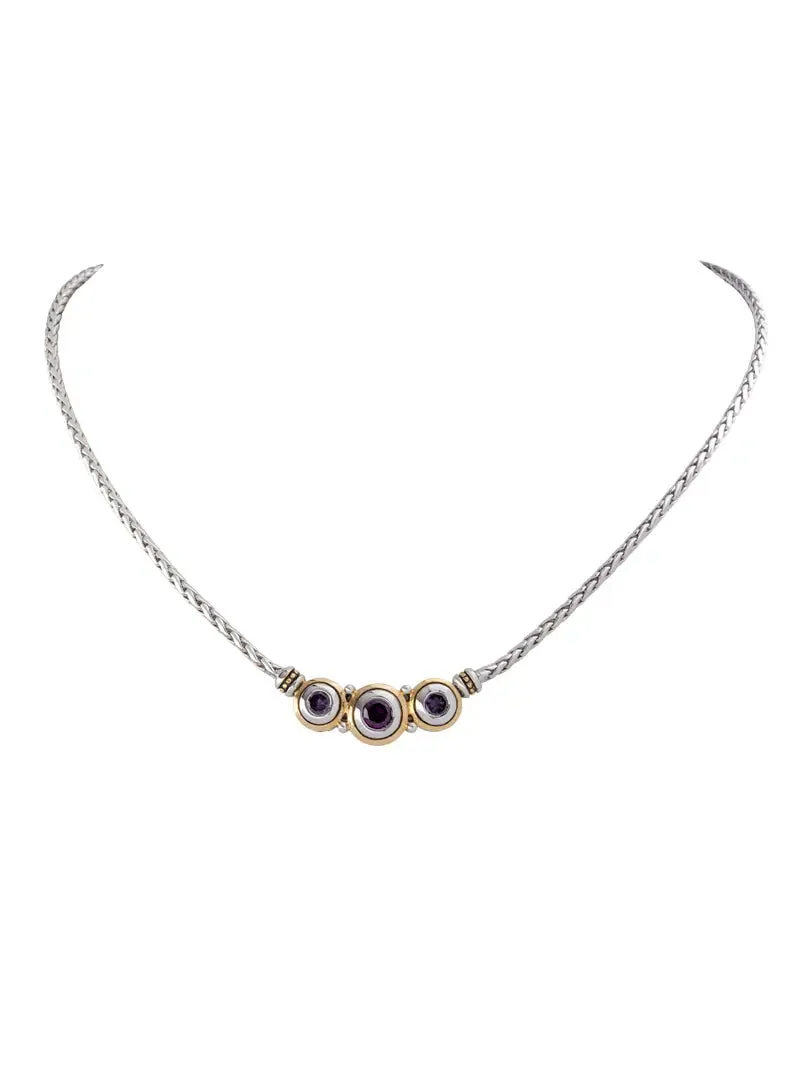 Beijos Collection - Three-Stone CZ Necklace