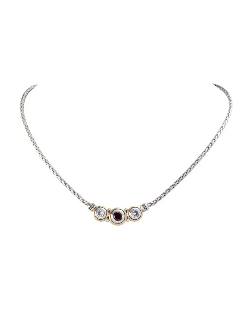 Beijos Collection - Three-Stone CZ Necklace