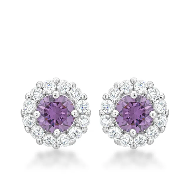 Belle 6mm Round CZ Halo Stud Earrings | .84ct | 2ct