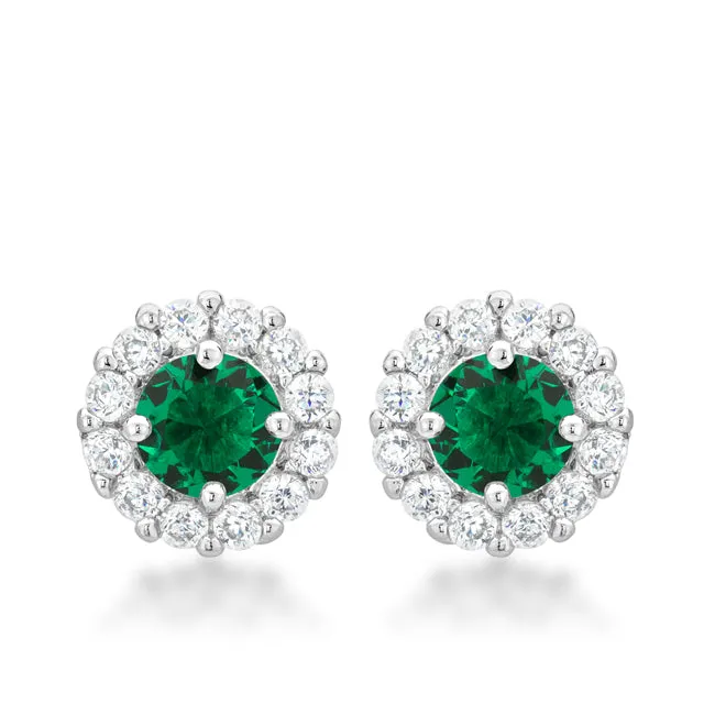 Belle 6mm Round CZ Halo Stud Earrings | .84ct | 2ct