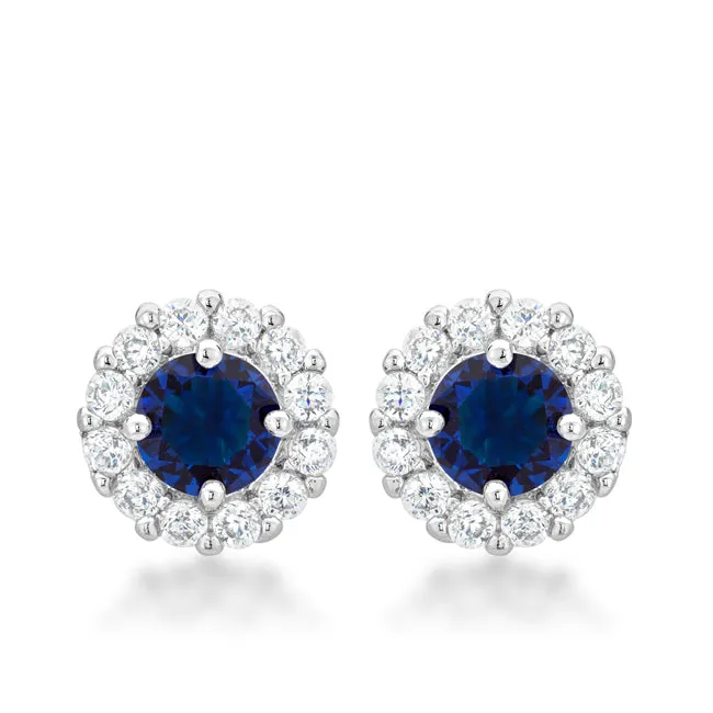 Belle 6mm Round CZ Halo Stud Earrings | .84ct | 2ct