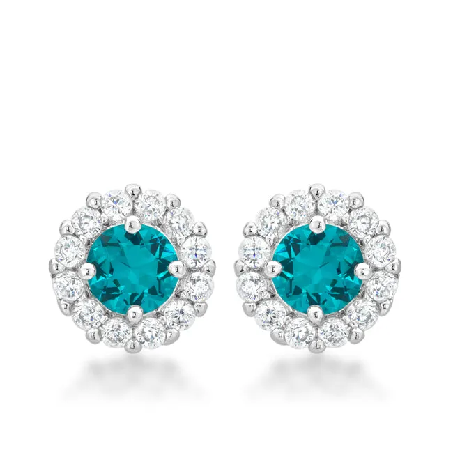 Belle 6mm Round CZ Halo Stud Earrings | .84ct | 2ct