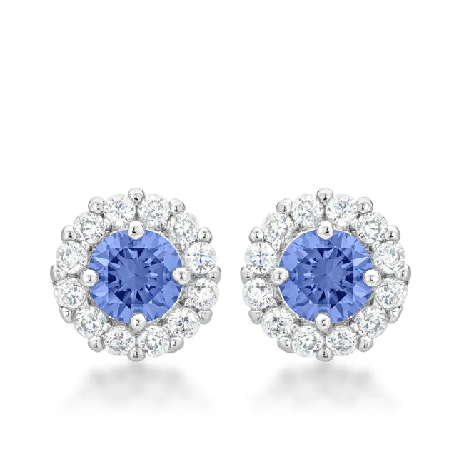 Belle 6mm Round CZ Halo Stud Earrings | .84ct | 2ct