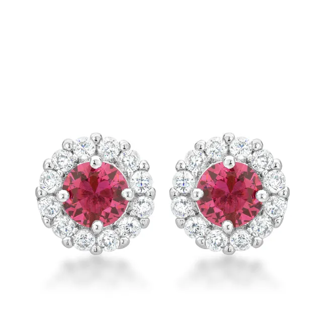 Belle 6mm Round CZ Halo Stud Earrings | .84ct | 2ct