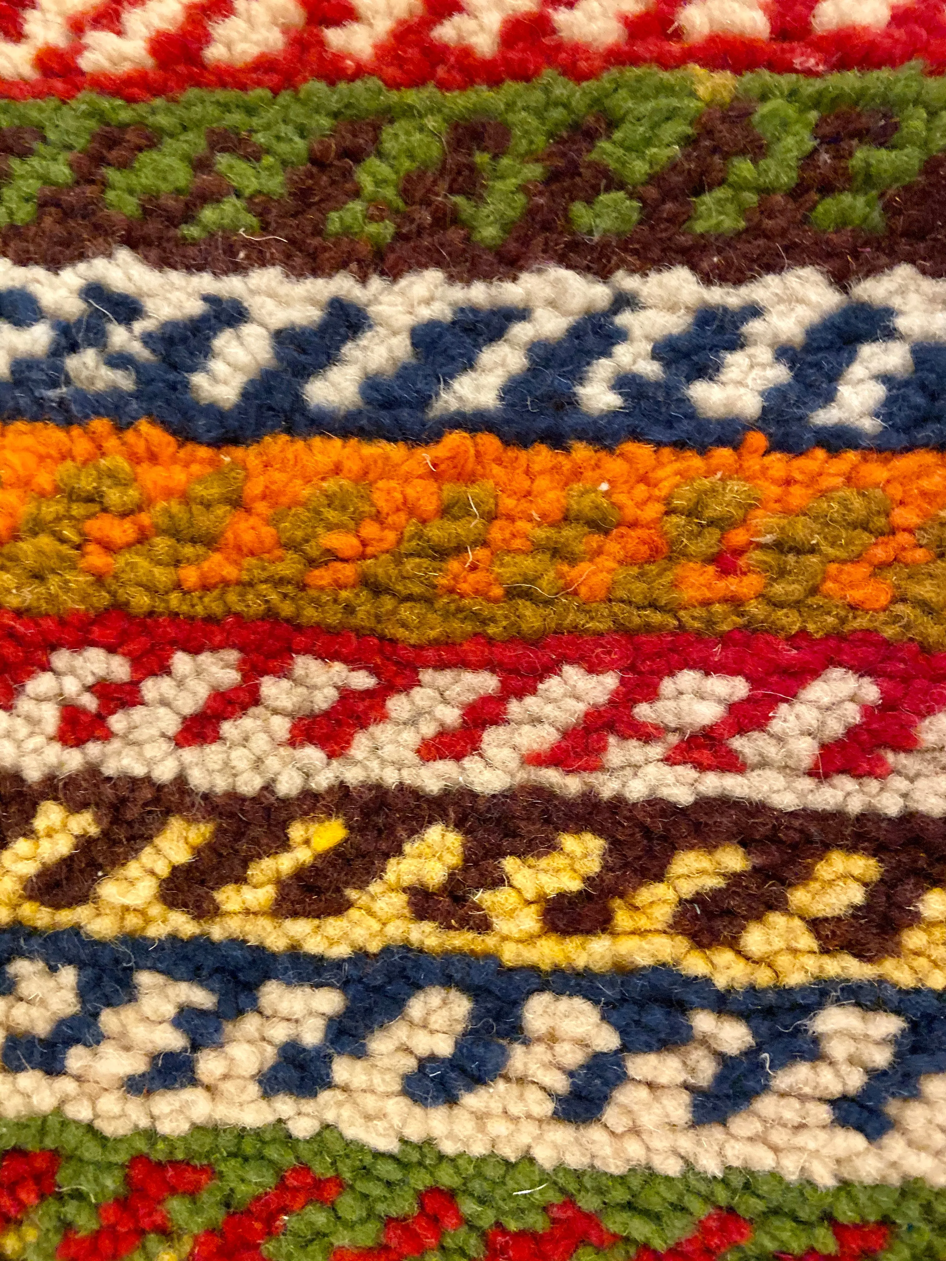 Berber Rug Runner with Handwoven Patchwork Pattern