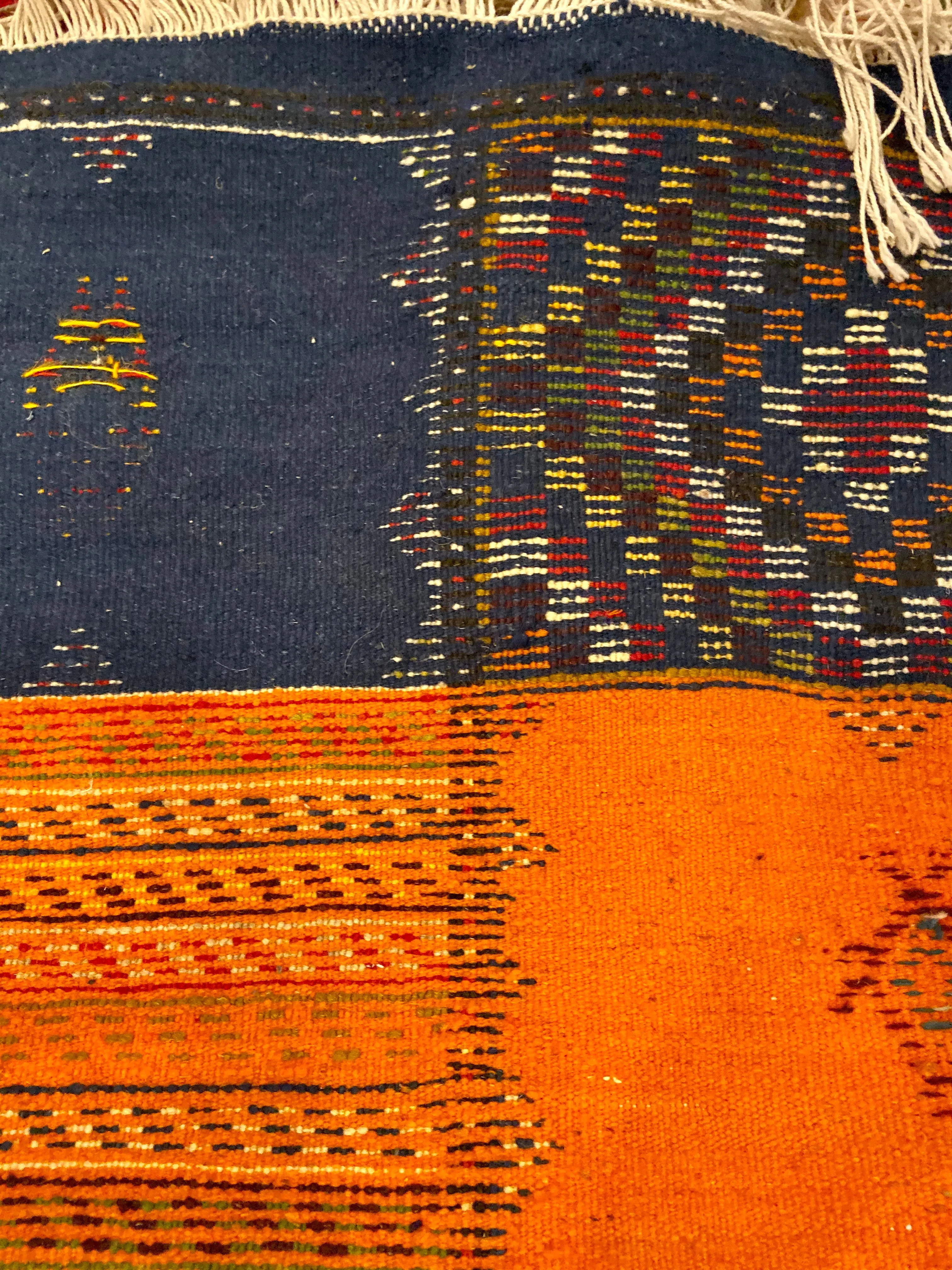 Berber Rug Runner with Handwoven Patchwork Pattern