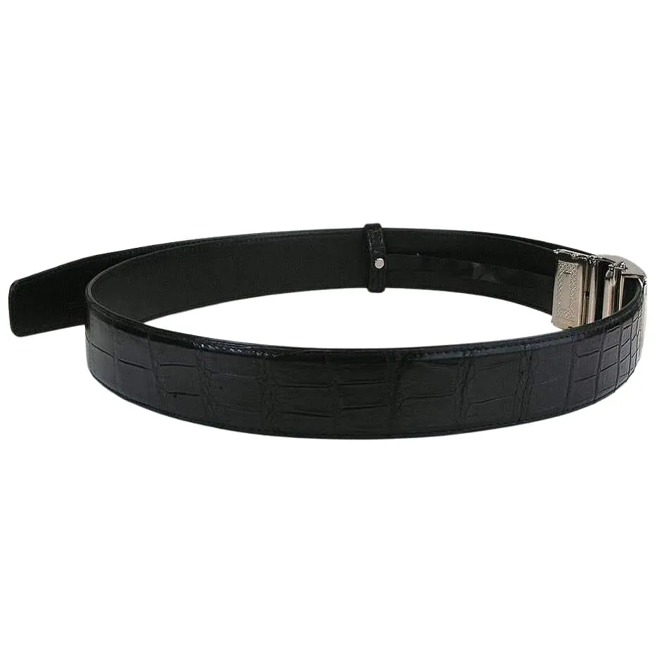 Black Stomach Crocodile Belt