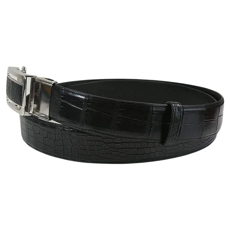 Black Stomach Crocodile Belt