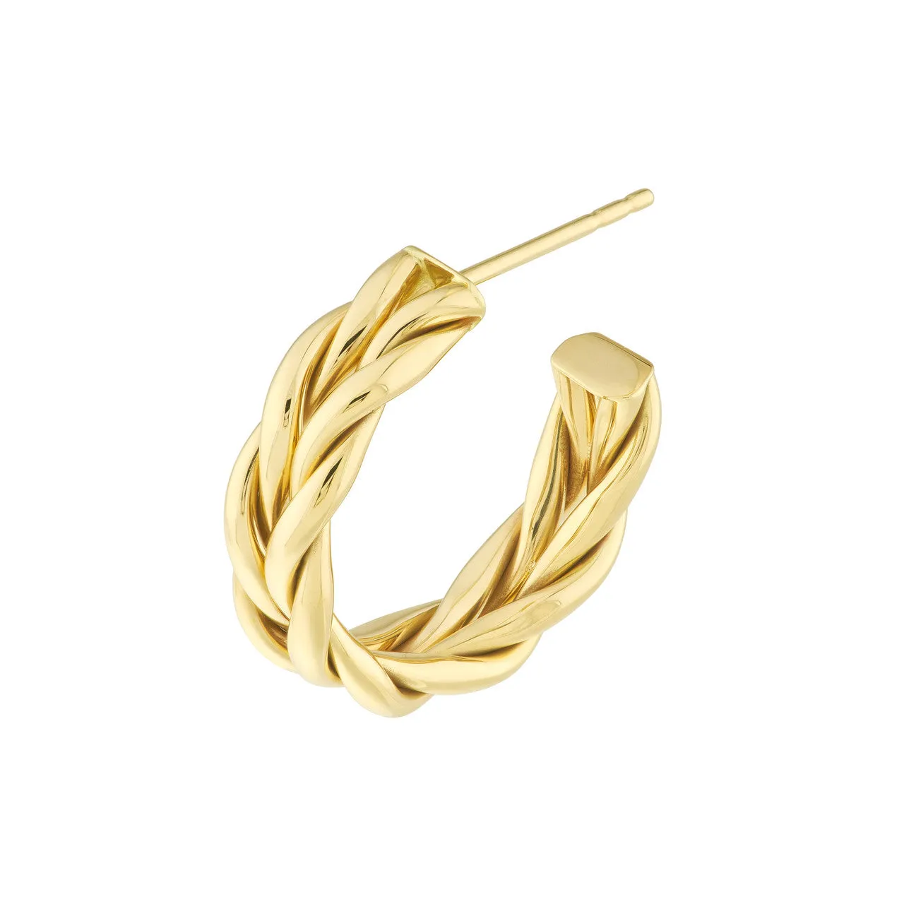 Braided 1/2 Round Hoop Earrings