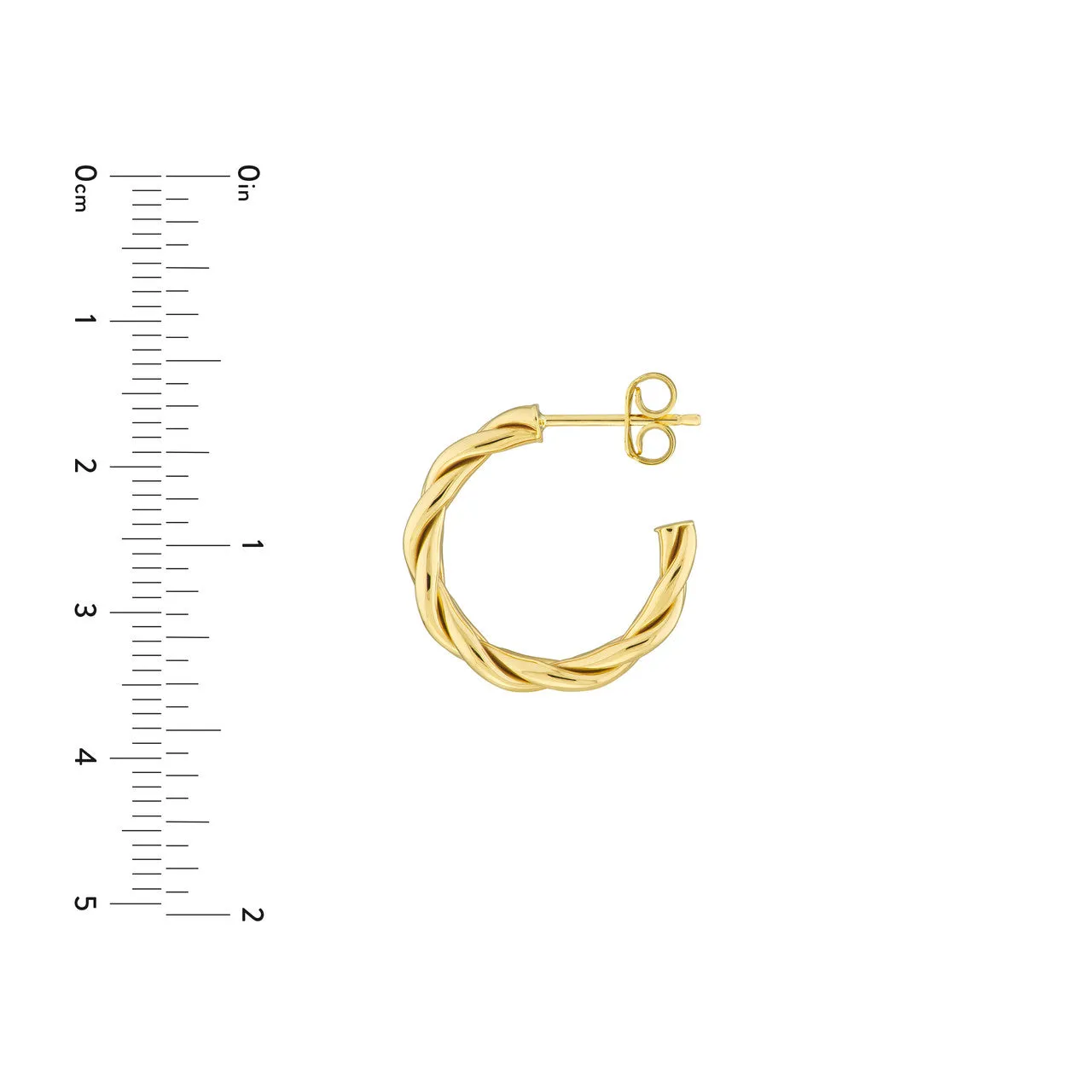 Braided 1/2 Round Hoop Earrings