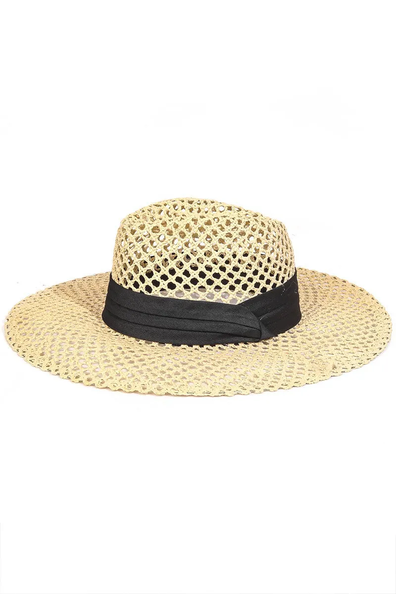 Braided Weave Sun Hat- Ivory